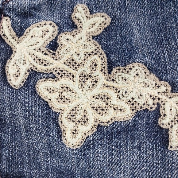 Paige Embroidered Benedict Canyon Boot Cut Jeans 26 - Picture 8 of 12